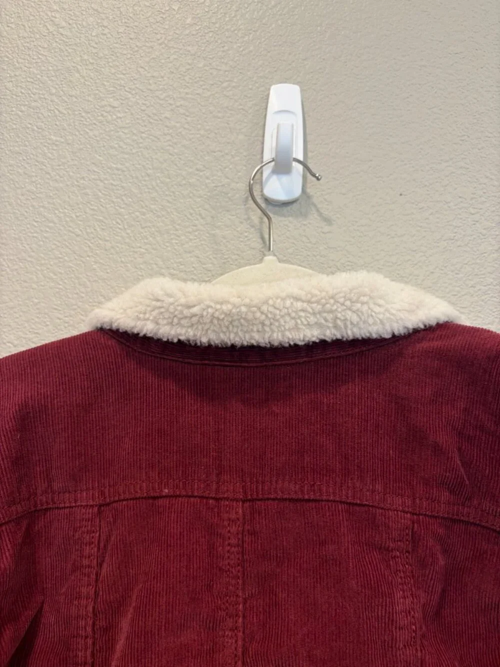 Carhartt Rare Burgundy Corduroy Sherpa Lined Jacket Small 4/6 Trucker Utility - Picture 12 of 15